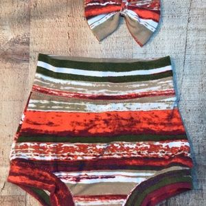 6/9 months bummies with matching hair bow